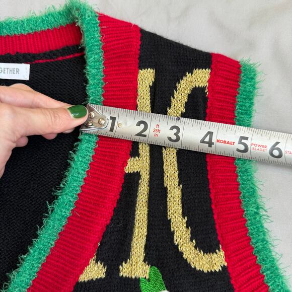 Celebrate Together Black Textured Christmas Sweater Vest- 2XL - Picture 9 of 9